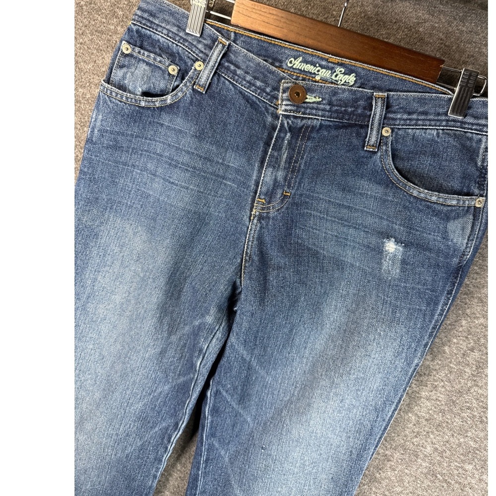American Eagle Jeans Womens Size 10 R Favorite Fit Flare Blue Denim Wide Leg EUC